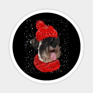 Standard Poodles Wearing Red Hat And Scarf Christmas Magnet